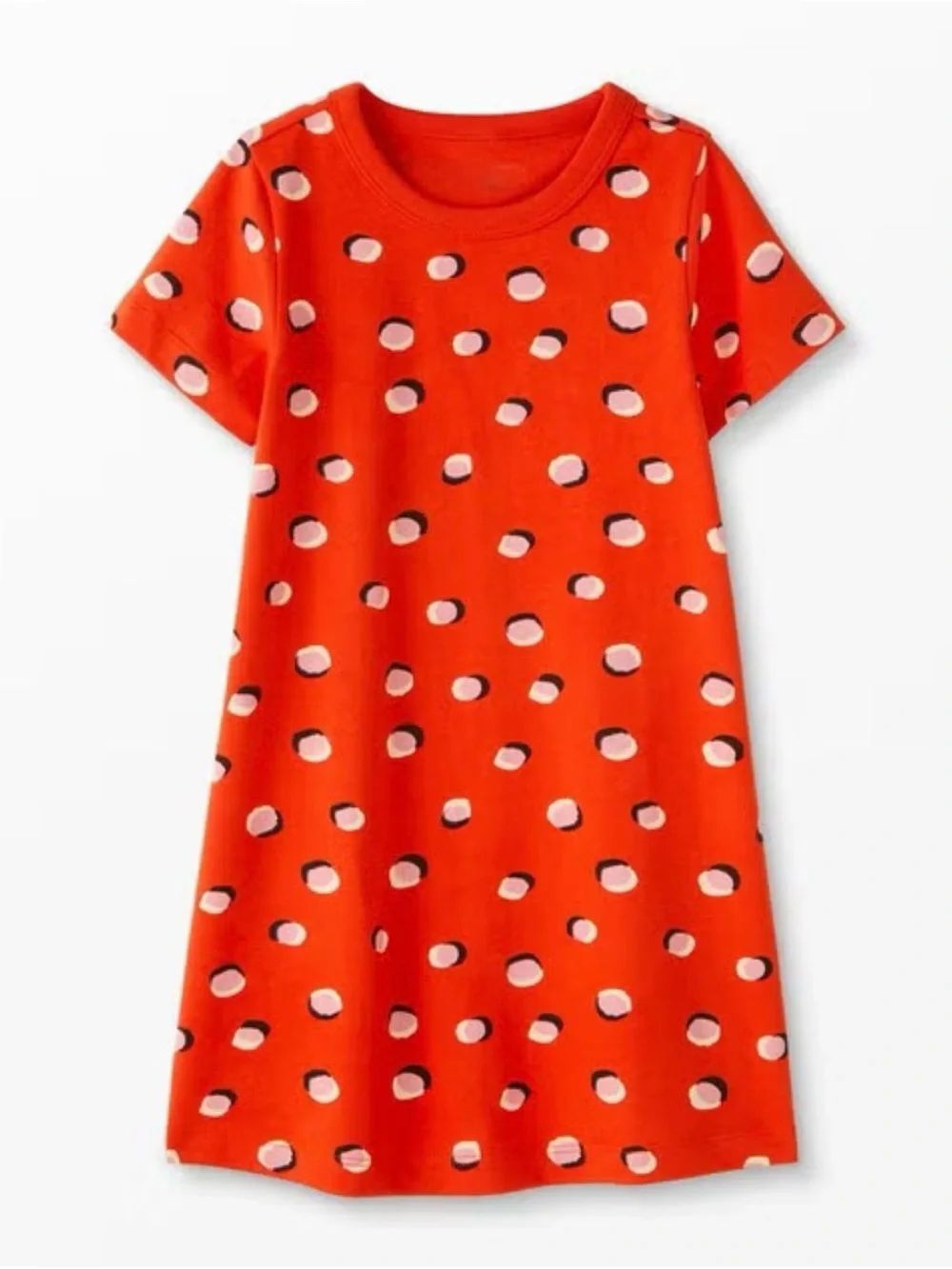 Hanna Andersson Red Polka Dot Short Sleeve Dress Sz 120cm